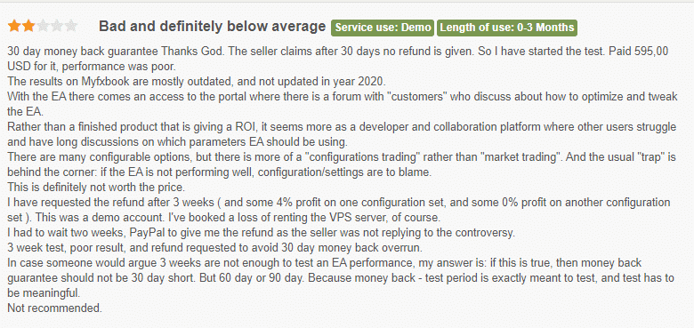 User complaining of poor performance