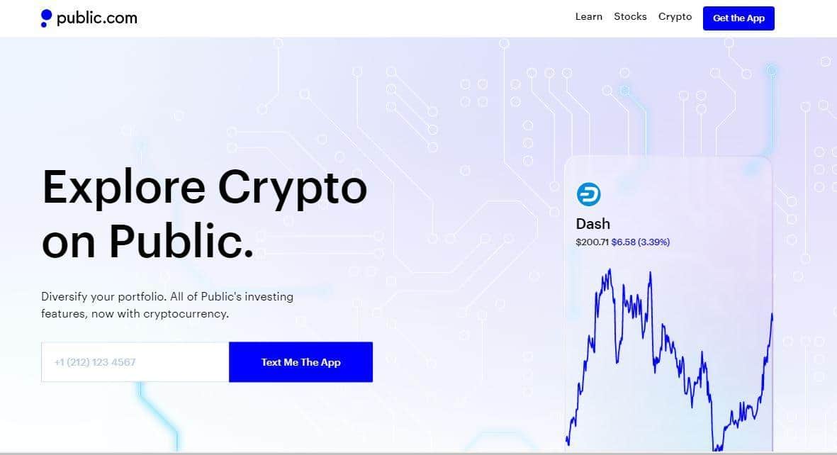 Explore crypto on Public, lettering