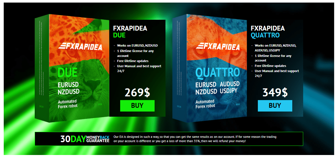 Pricing package of FXRapidEA