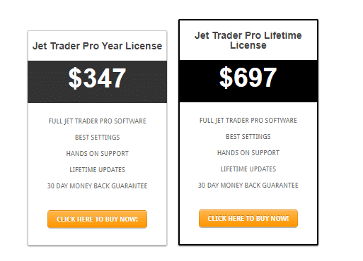 Pricing of Jet Trader Pro