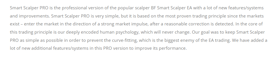 Trading strategy of Smart Scalper Pro