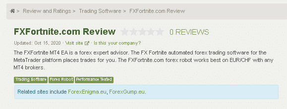 A page of FXFortnite on FPA