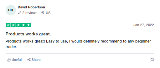 Customer review on Trustpilot