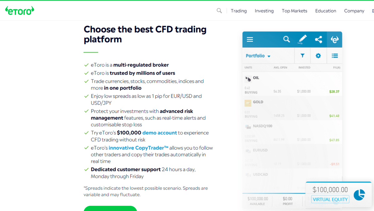 eToro broker