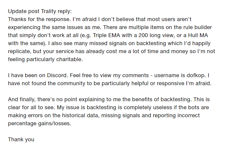 Trality testimonials